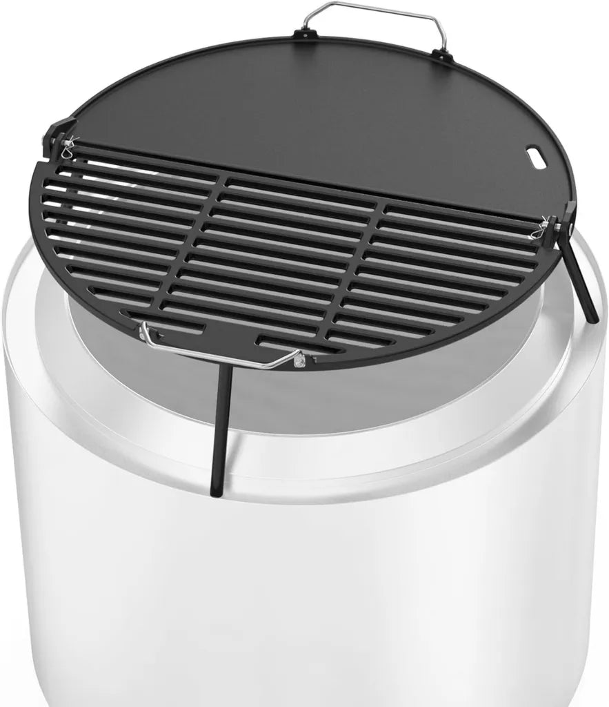 Onlyfire Żeliwna Płyta Grillowa Bez Dymu 50 cm, Składana 2 w 1 z Pojemnikiem na Tłuszcz