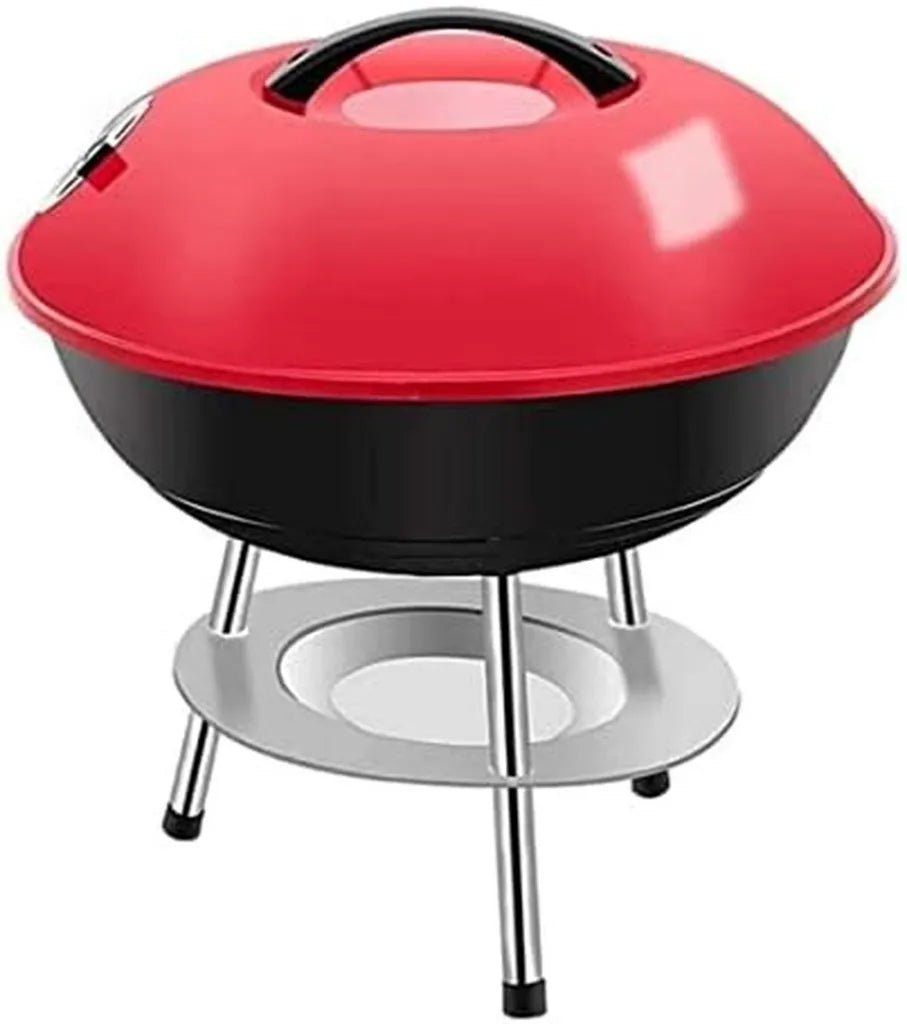 Przenośny grill węglowy z pokrywą na kemping i piknik