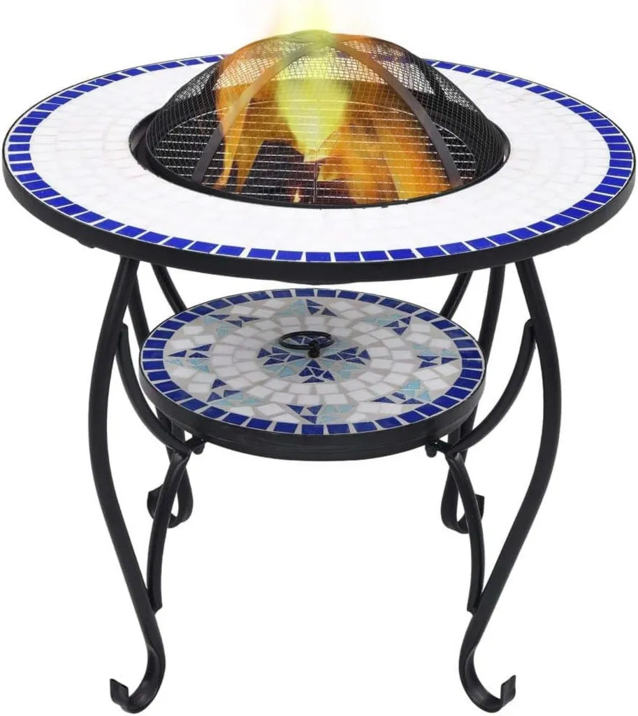 Antyczny Grill Balkonowy z Ceramiczną Mozaiką 68x68x60 cm