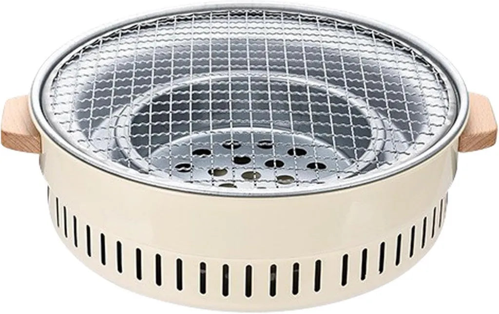 Przenośny grill węglowy 32 cm z powłoką nieprzywierającą na kemping i taras