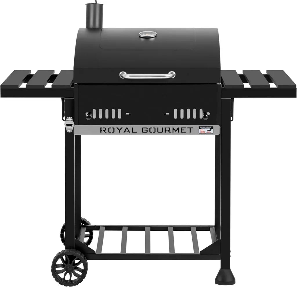 Grill węglowy Royal Gourmet z półkami bocznymi i termometrem