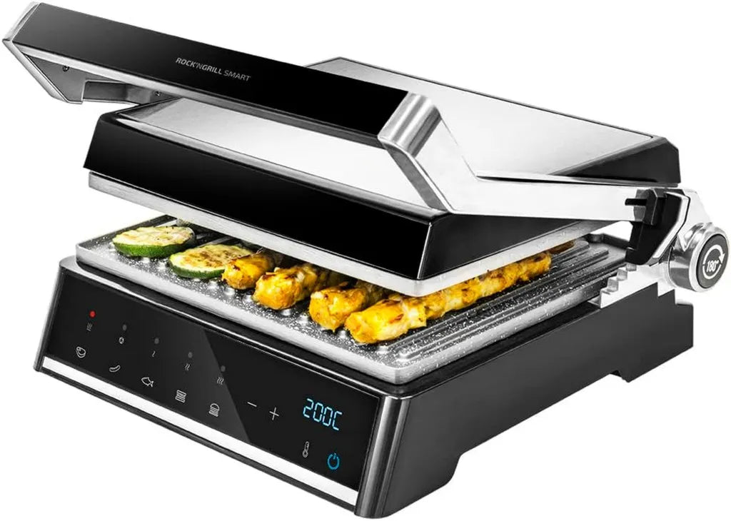 Grill elektryczny Cecotec Rock'NGrill 2000W, srebrny/czarny