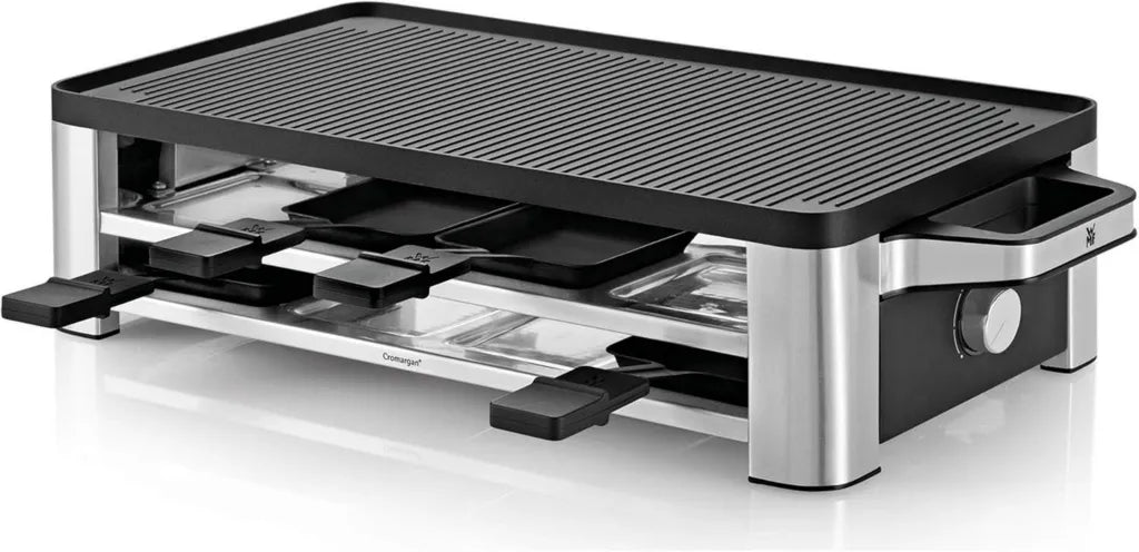 WMF Raclette Grill 1500W, Srebrny, Grill Kuchenny z Patelniami
