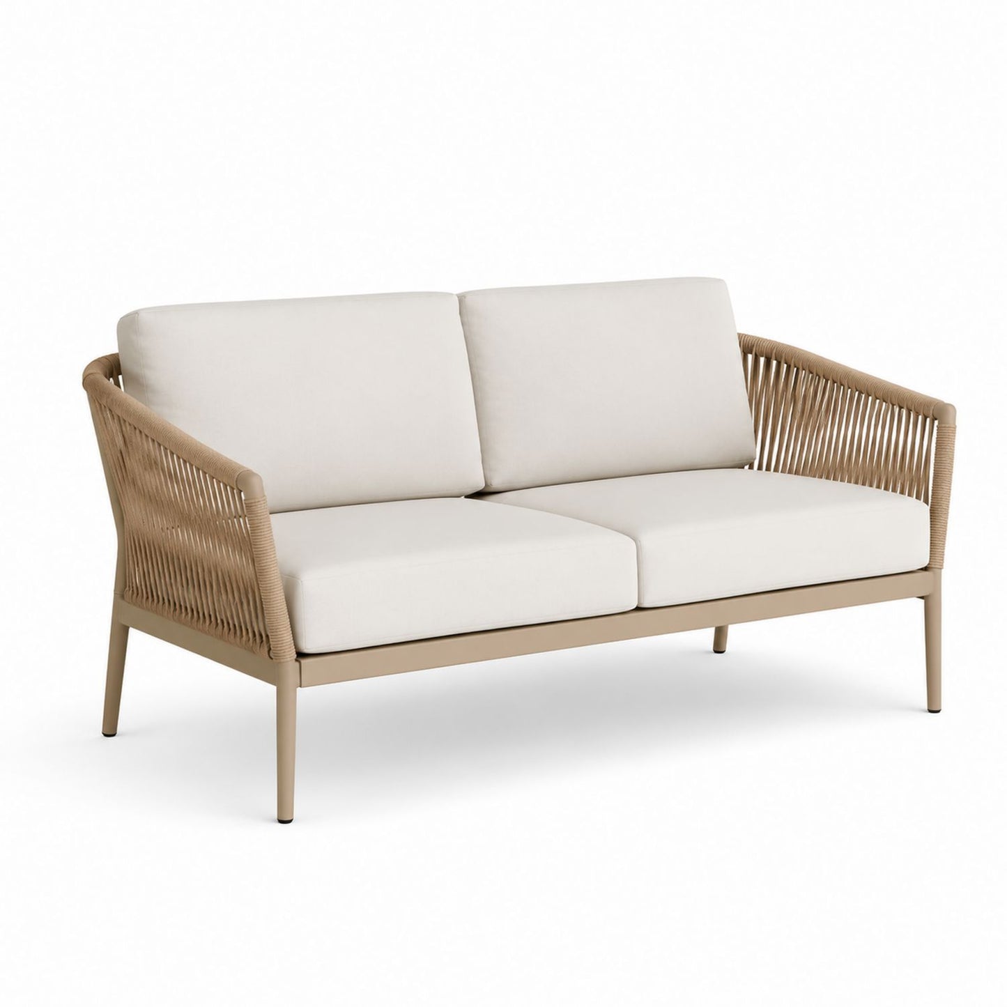 Sofa z metalową ramą i plecionym wykończeniem 140x80x85 cm