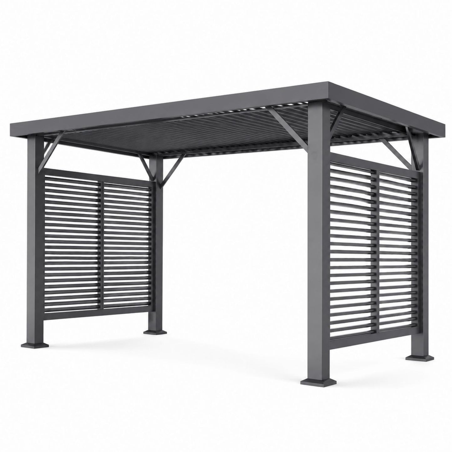 Altana ogrodowa z metalu szara 300x400x250 cm