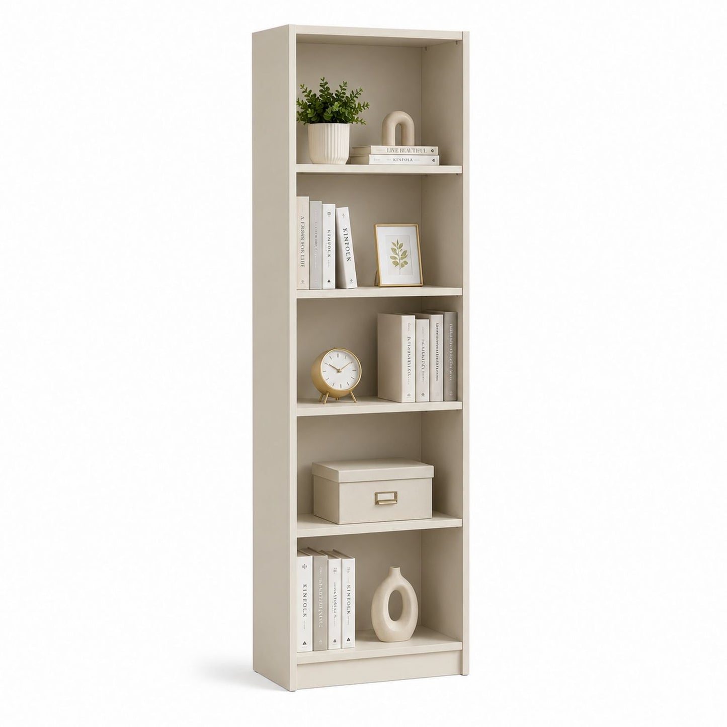 Regał z płyty MDF Beżowy 180x60x30 cm