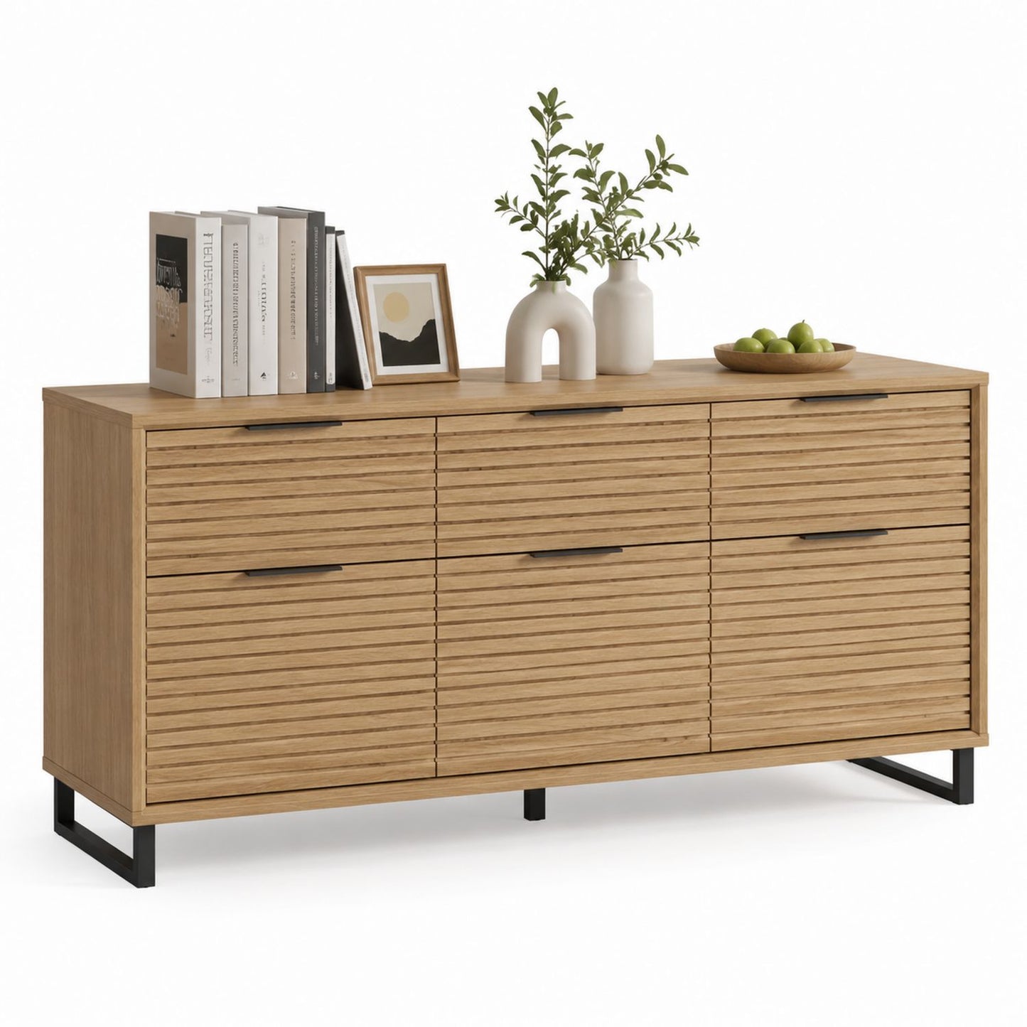 Komoda dębowa z metalowymi nogami 150 cm