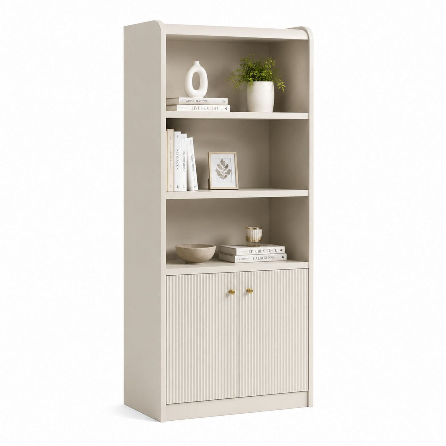 Regał z półkami MDF Beżowy 180x80x30cm