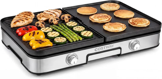 Elektryczny Grill Stołowy 2000W z Ochroną Przed Rozpryskiwaniem i Tacką na Odpady