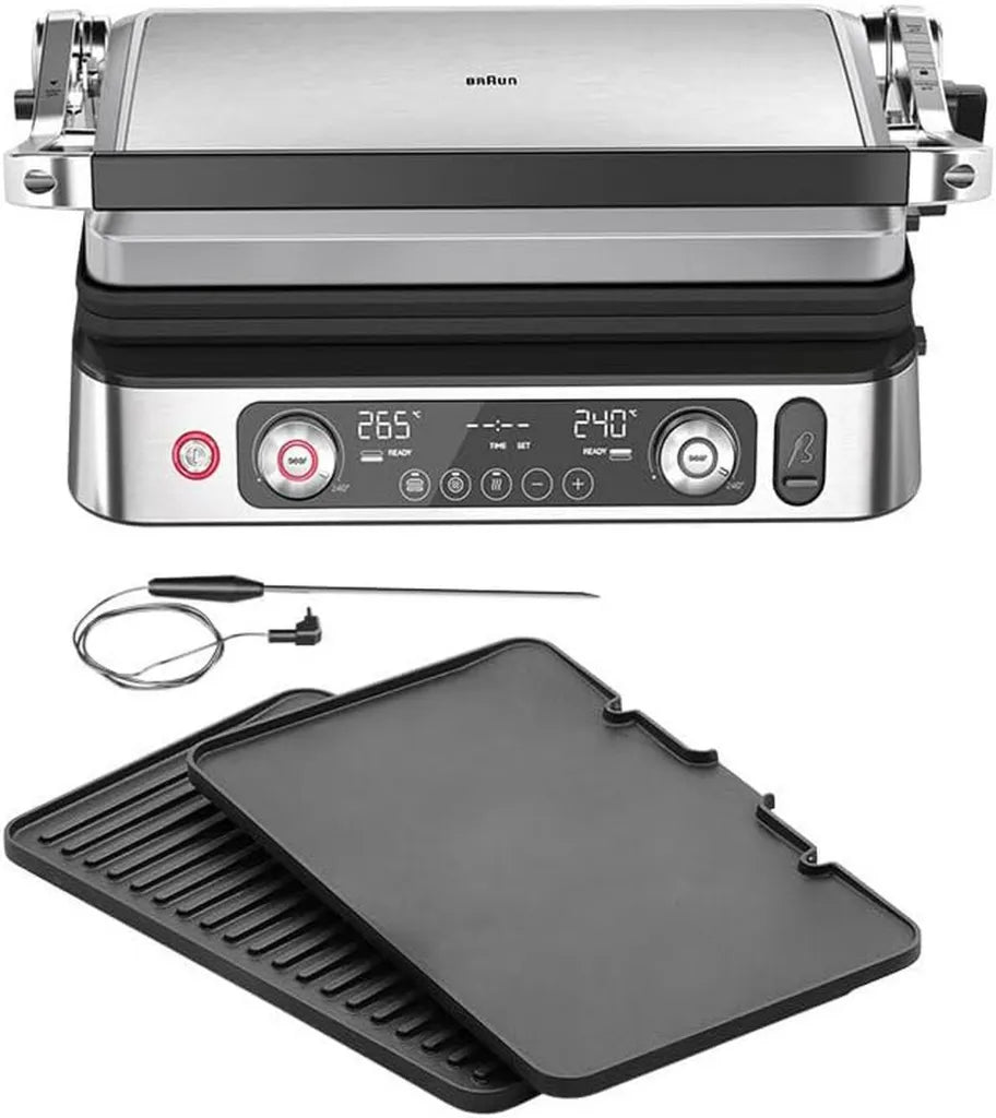 Elektryczny Grill Braun MultiGrill 9 Pro z Niezależnymi Termostatami, Czarny/Stal Nierdzewna