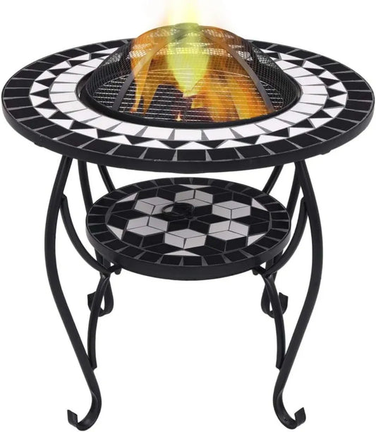 Tidyard Grill w Stylu Antycznym z Ceramiczną Mozaiką, 68x68x60 cm