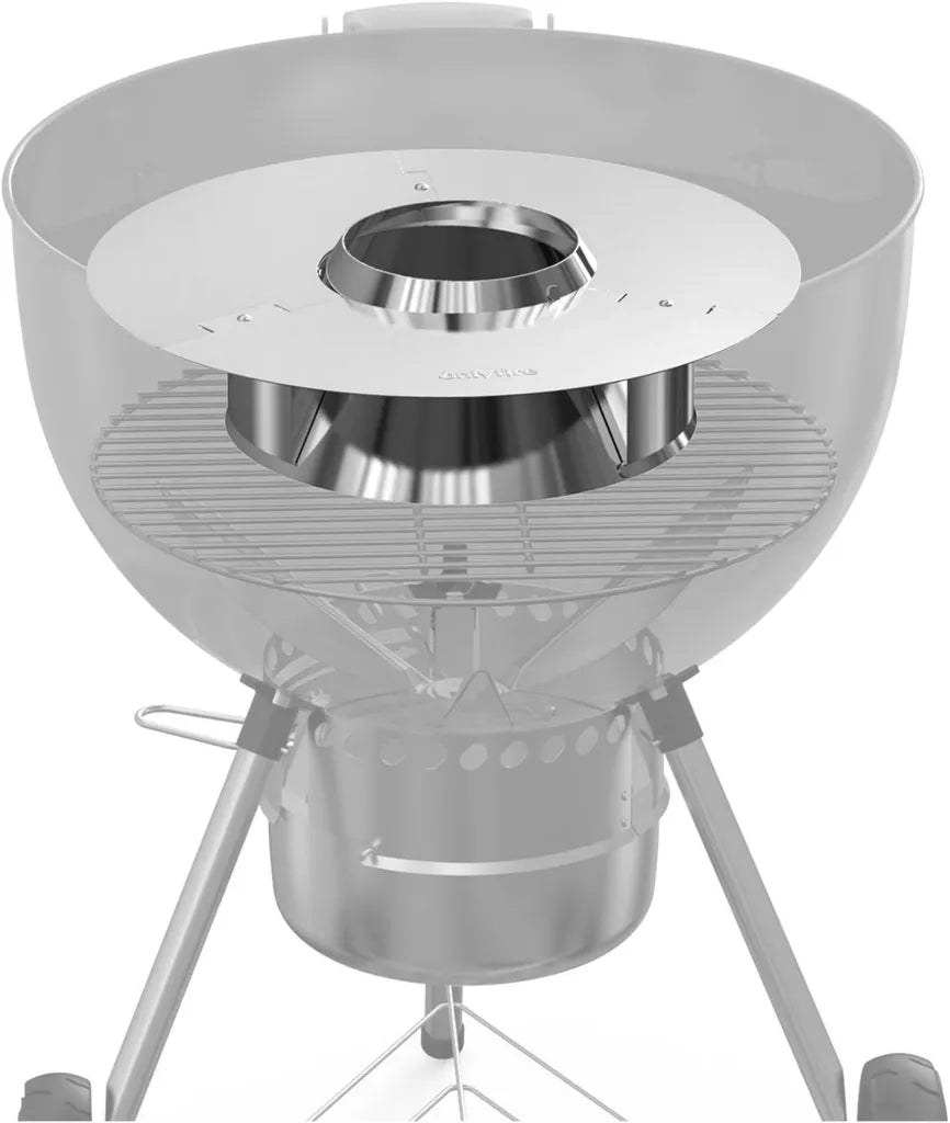 Regulator temperatury i zestaw wędzarniczy do grilla węglowego 57 cm, pasuje do Weber, stal nierdzewna