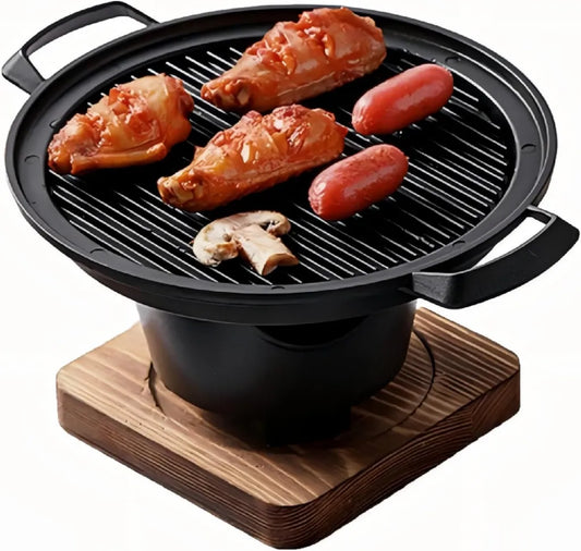 Bezdymny grill stołowy węglowy na piknik dla jednej osoby