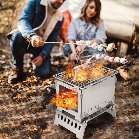 Przenośny grill węglowy ze stali nierdzewnej do ogrodu i kempingu