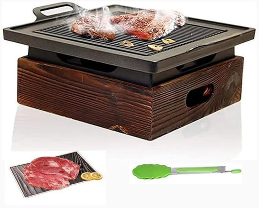 Kompaktowy grill bezdymny na węgiel drzewny 18x18x15 cm do kempingu