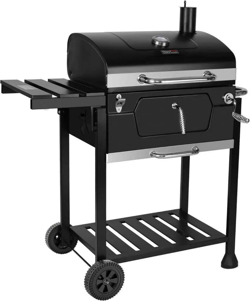 Grill węglowy Royal Gourmet z termometrem, pokrywką i stalowym uchwytem, 100 cm