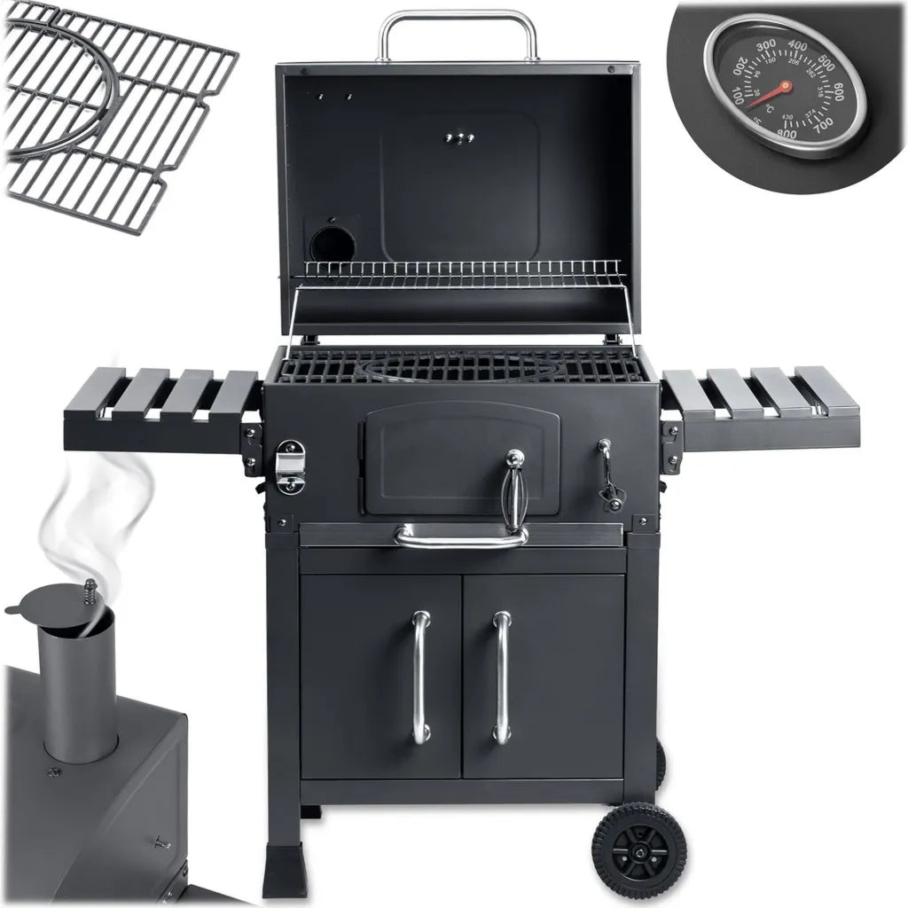 Ogrodowy Grill Węglowy Berdsen BBQ z Żeliwnym Rusztem i Kominem