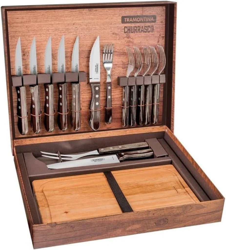 Zestaw grillowy Premium 15 elementów z akcesoriami do steków