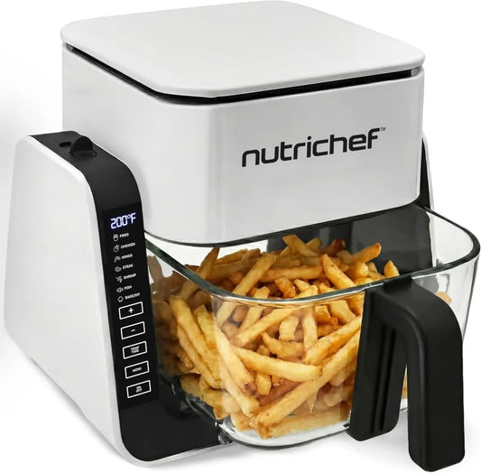 Frytkownica Powietrzna z Grillem NutriChef 4 QT, 7 Trybów, Przezroczysta Misa