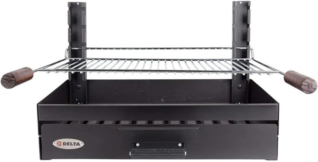 Grill węglowy do zabudowy z zestawem sztućców 6/8, 59x55x41cm