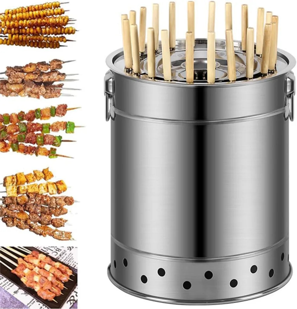 Kompaktowy grill węglowy bezdymny do użytku wewnętrznego i zewnętrznego z regulacją wentylacji