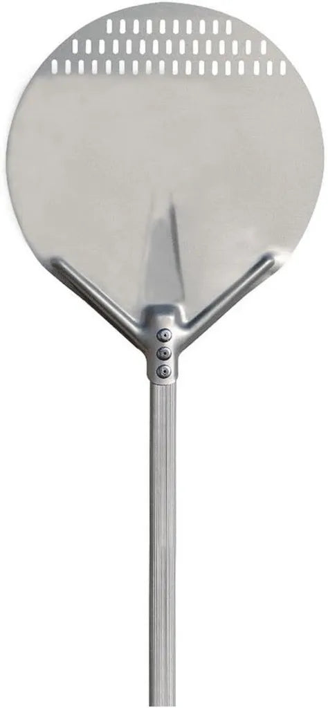INTEC - Aluminiowa łopata do pizzy, okrągła, średnica 36 cm, uchwyt 65-120 cm, profesjonalna jakość