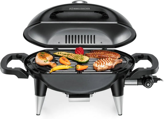 ROMMELSBACHER Grill BBQ 4000, żeliwna kratka, pokrywa z termometrem, temperatura do 300°C, płynna regulacja