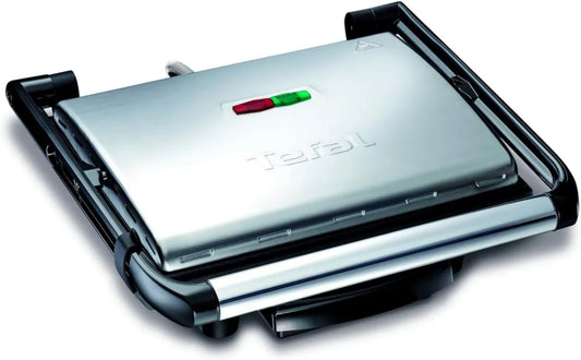Grill Elektryczny TEFAL GC241D, 2000 W, Panini, Łatwe Czyszczenie, Nieprzywierająca Powłoka, Wielofunkcyjny, Srebrno-Czarny