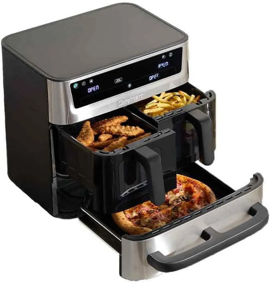 Cuisinart Beztłuszczowa Frytkownica i Piekarnik Konwekcyjny 13,6L, 3 Strefy: 2 Kosze 4,3L + Piekarnik 5L; 9 Funkcji, w tym Pizza i Tost, Stal Nierdzewna