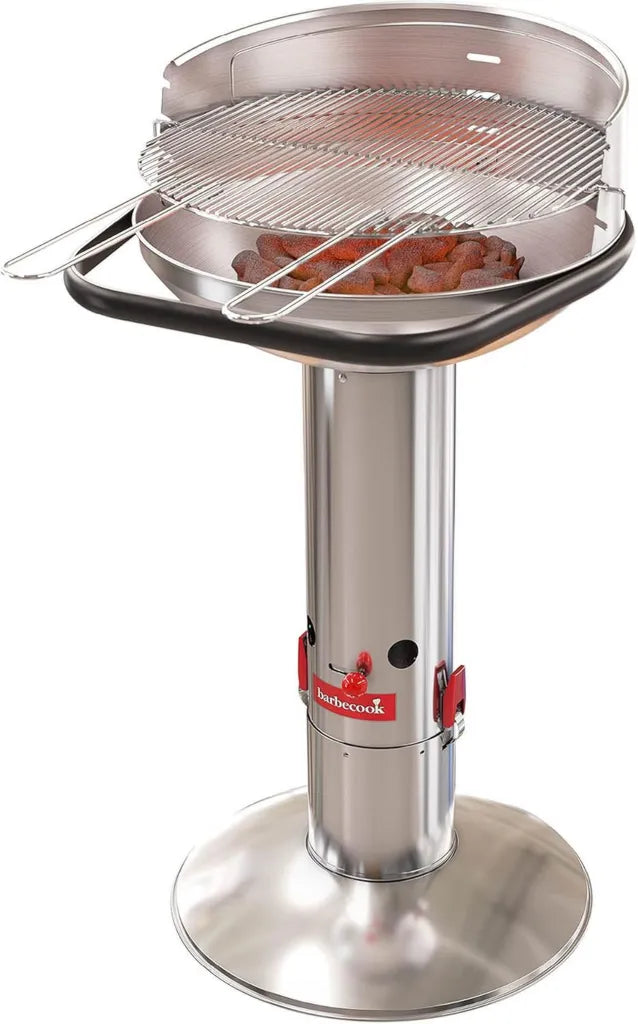 Grill węglowy Barbecook Loewy 50 ze stali nierdzewnej, Ø 47,5 cm, wysokość 99 cm, szary