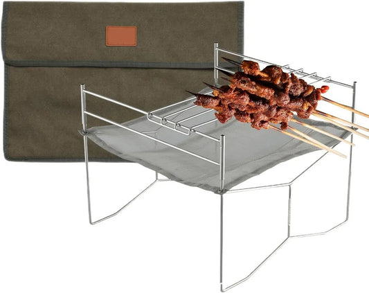 Składany przenośny grill na drewno ze stali nierdzewnej do ognisk