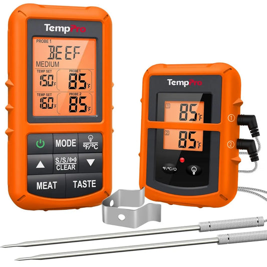 Termometr bezprzewodowy ThermoPro TP20 z podwójnymi czujnikami, 150 m zasięgu do grillowania i pieczenia