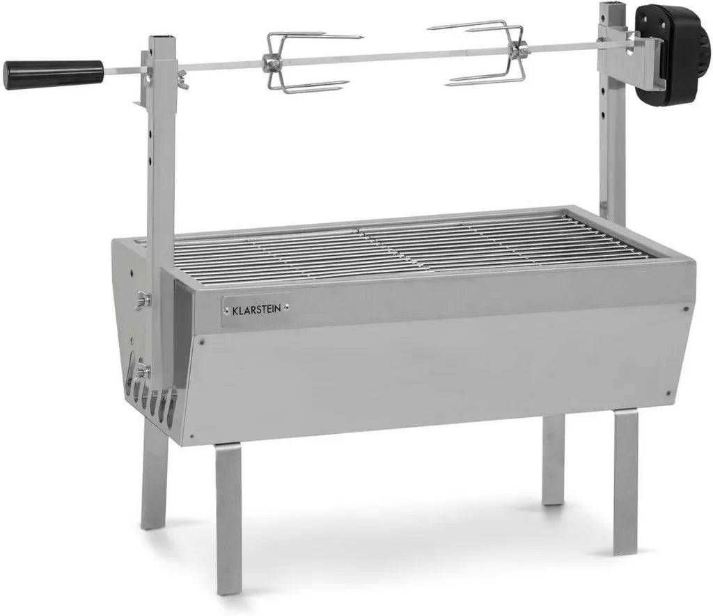 Klarstein Sauenland - Mini grill z rożnem, 4W, 12kg, stal nierdzewna, srebrny