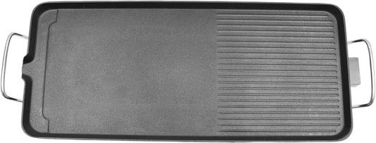 Elektryczny grill żeliwny 1500 W, 68x28x7 cm, powłoka nieprzywierająca, idealny na zewnątrz