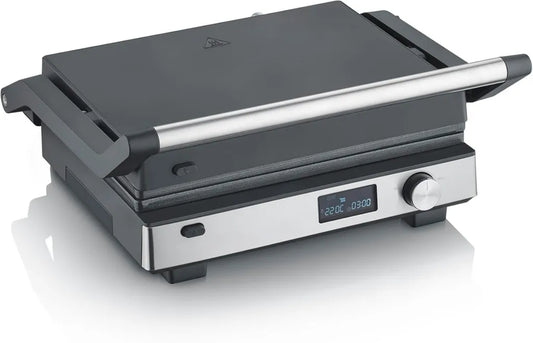 SEVERIN Grill Elektryczny 3w1, Ceramiczna Powłoka, 2000W, Czarny/Stal Nierdzewna