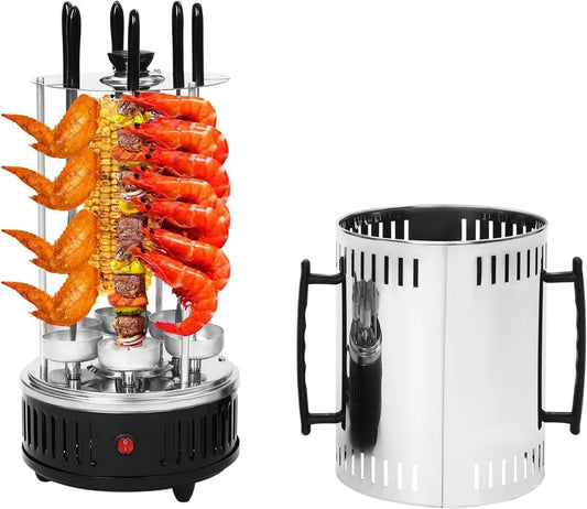 Pionowy grill elektryczny 1000 W z 5 rożnami, 400-500°C, idealny dla restauracji i rodzin