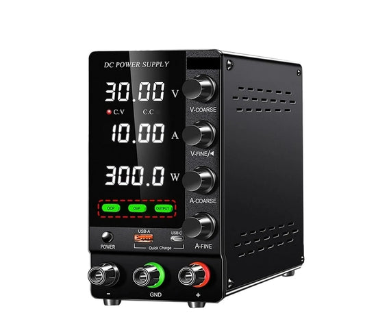 SPS-C305S Regulowany zasilacz laboratoryjny DC i zasilacz stołowy, z USB-C, szybkie ładowanie, z ochroną nadprądową, do testów elektroniki i napraw