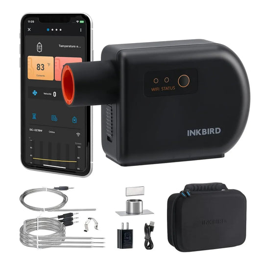 Inteligentny termometr do grilla Inkbird z Bluetooth i Wi-Fi, 4 sondy, kompatybilny z Big Green Egg i Kamado