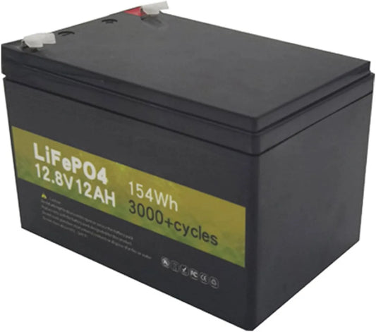 LiFePO4 Akumulator litowy LiFePO4 i akumulator solarny głębokiego rozładowania, 12 Ah, z BMS, 12 V, 20 A