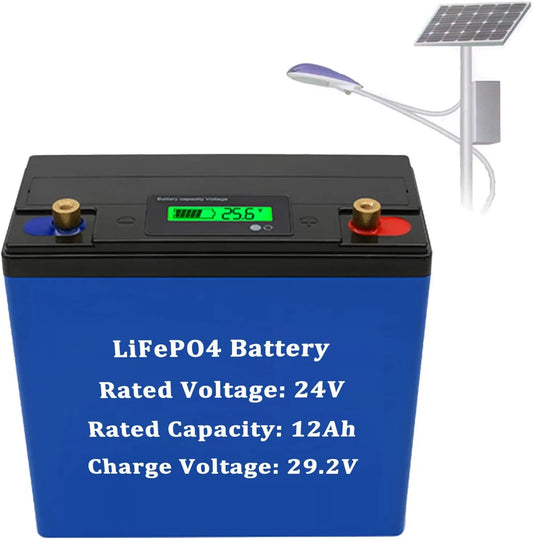 LiFePO4 Akumulator litowy LiFePO4 i akumulator solarny głębokiego rozładowania, zasilanie słoneczne, 12 Ah, 200 W, 300 W, 24 V, z BMS