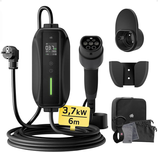 dé Kabel ładujący typu 2 Schuko 3,68kW 1-fazowy, 6-16A, ładowarki EV ze sterowanym wyświetlaczem cyfrowym do samochodów elektrycznych, 6m