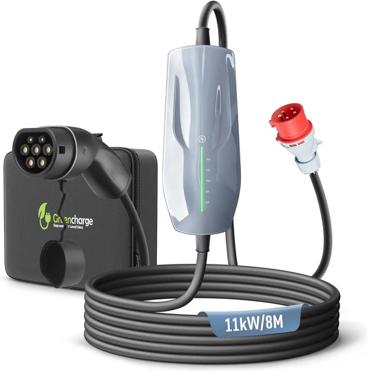 Kabel ładowania Typ 2 do samochodu elektrycznego i przewód EV Mode 3, 11 kW, 16 A, 8 m, IP66