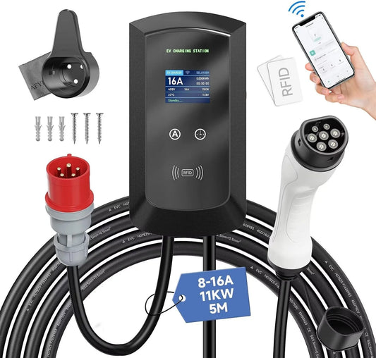 ID.3/4/5 Stacja ładowania samochodu elektrycznego i mobilna ładowarka EV, 11 kW, 16 A, 5 m, Typ 2