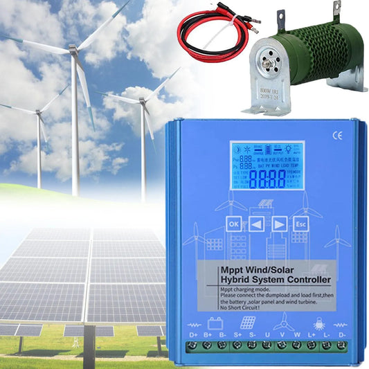 12 V/24 V/48 V, system off-grid z wyświetlaczem LCD, Hybrydowy regulator ładowania MPPT 2000-10000 W