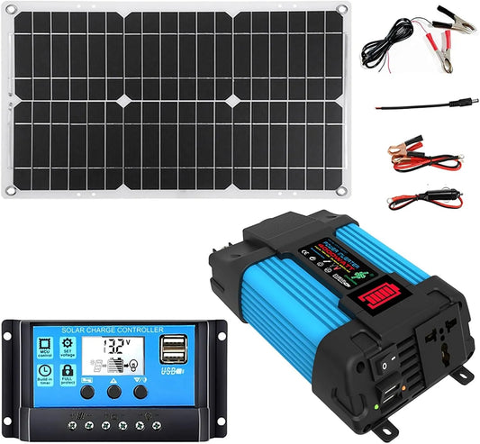 220v, 1 zestaw paneli słonecznych 4000 W Off-Grid z wodoodpornym panelem 18 W i regulatorem ładowania 30 A do pojazdów kempingowych i domowych