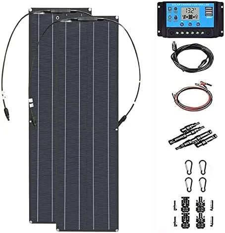 Przenośny zestaw paneli słonecznych 400 W, 18 V, zawiera kontroler ładowania 40 A, elastyczny system monokrystaliczny do użytku poza siecią