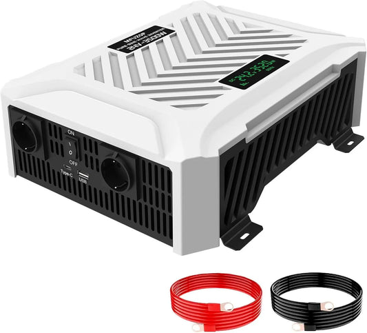 Przetwornica DC-AC i konwerter napięcia, 3500W, 7000W, 24V, 230V, czysta fala sinusoidalna, z USB-C