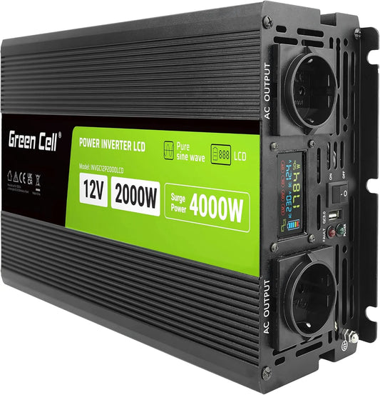 Przetwornica DC-AC i konwerter napięcia, 2000 W, 4000 W, 12 V, 230 V