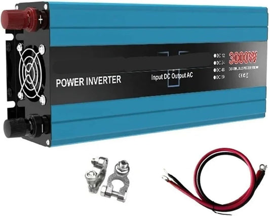 Przetwornica DC-AC i konwerter napięcia, 1500W, 3000 W, 12V, 24V, zasilanie słoneczne, do pojazdu i zasilania mobilnego
