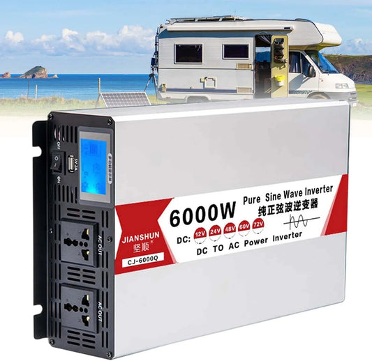 Przetwornica DC-AC i konwerter napięcia, 6000W, 120V, 240V, 12V